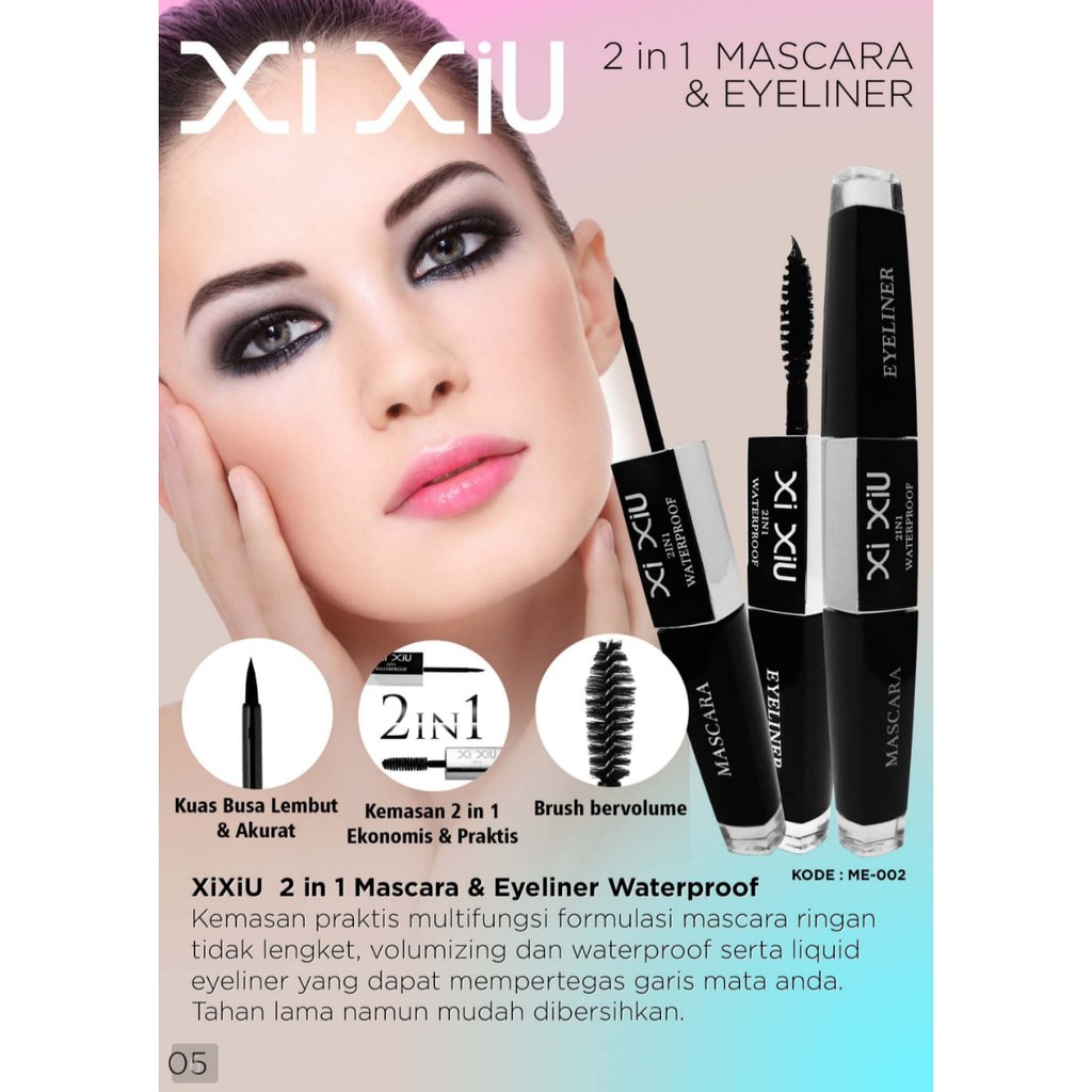 * NCC * Xi Xiu 2 in 1 Maskara Dan Eyeliner Xixiu 2in1 Mascara - Waterproof - Tahan Lama