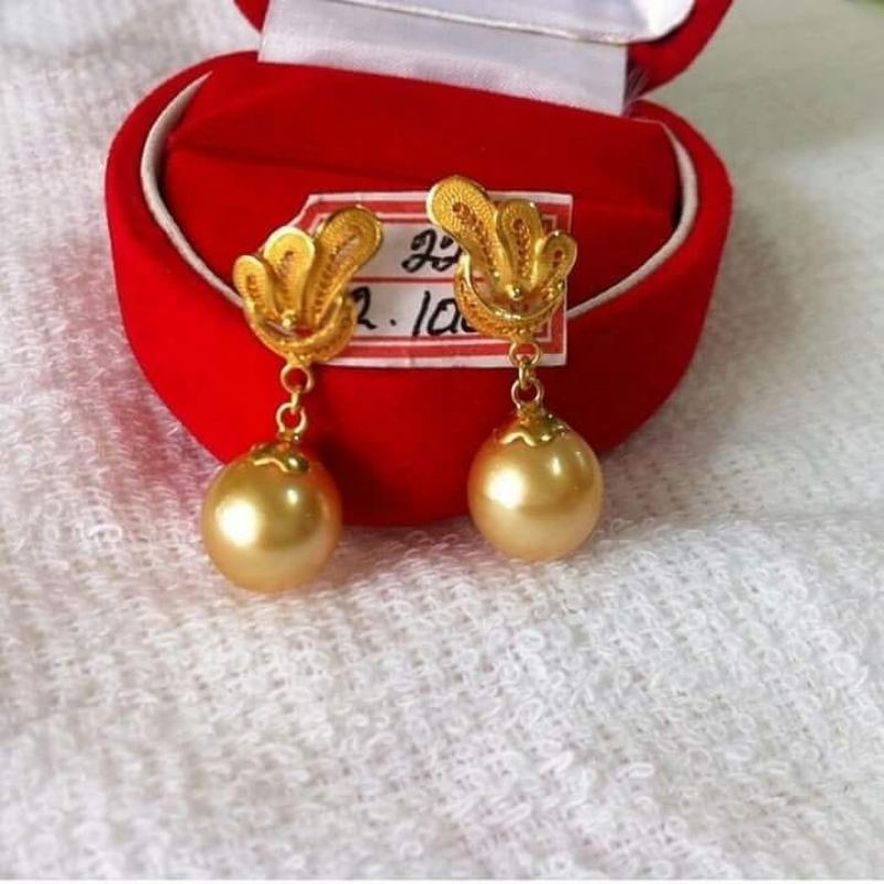 Anting kendari emas 22 karat mutiara laut gold|giwang emas mutiara laut asli bersertifikat|GRADE A