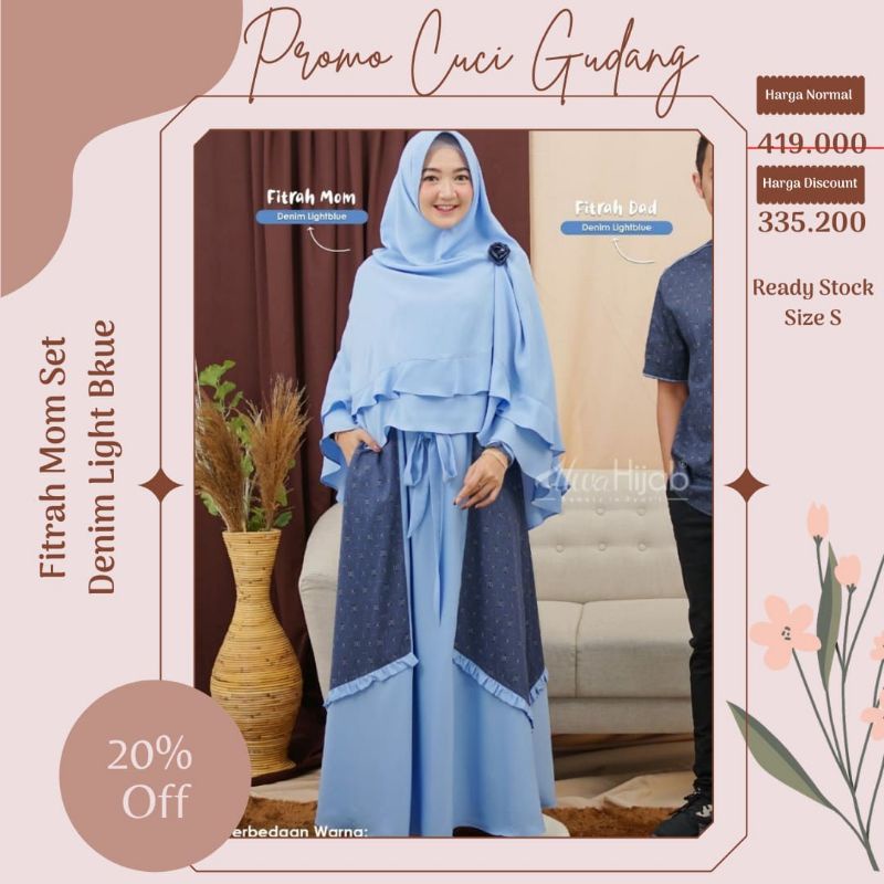S | GAMIS FITRAH SET HIJAB ORI ALWA HIJAB