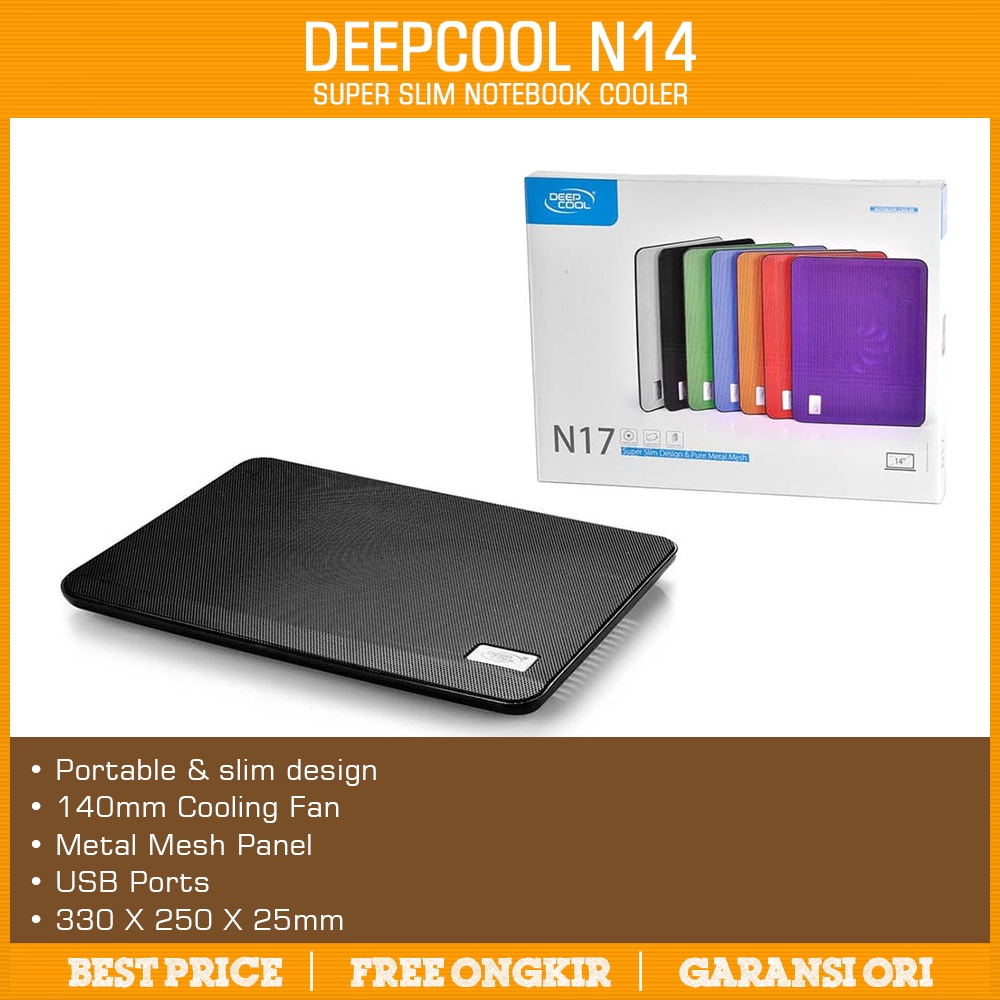 DEEPCOOL N17 SUPER SLIM ALUMINIUM 7 COLORS UP TO 14&quot; Cooling Pad