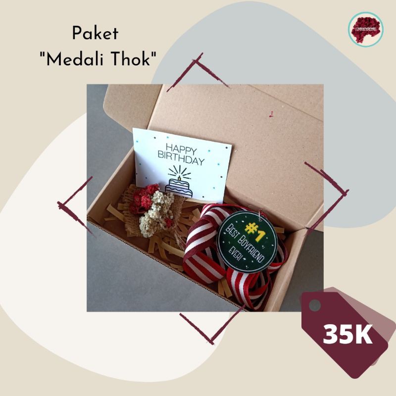 CUSTOM GIFT BOX / SNACK BOX / HAMPERS MEDALI HADIAH UNIK ULTAH BIRTHDAY WISUDA