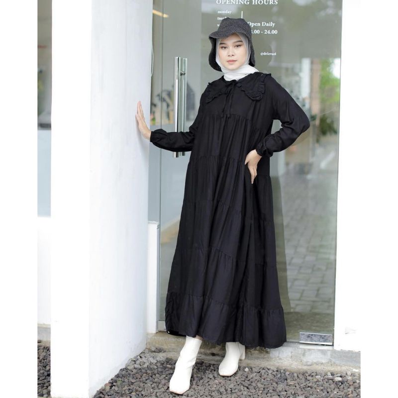 VS - LEVO MIDI DRESS WANITA | MIDI DRESS RUFFLE FASHION MUSLIM WANITA