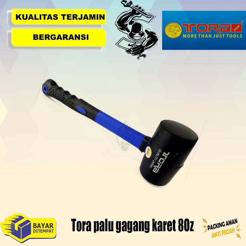 TORA Palu Karet Gagang Fiber 8 OZ - Hammer Rubber  PALU KARET PASANG keramik GRANIT JUMBO