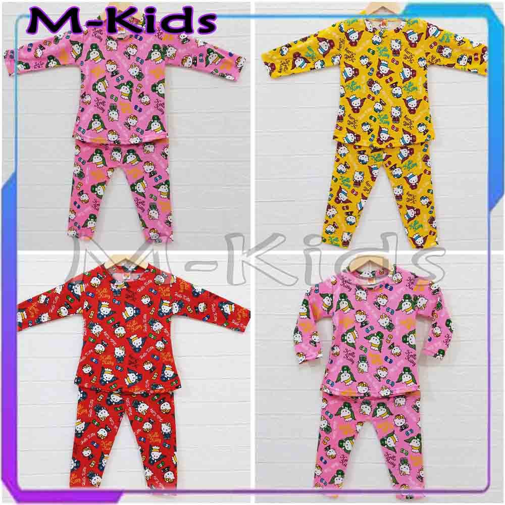 MKids88 - Baju Setelan Panjang KAOS Anak Perempuan Gambar Hello Kitty