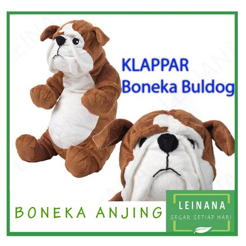 BONEKA ANJING bulldog cokelat/putih/boneka bulldog MAINAN ANAK