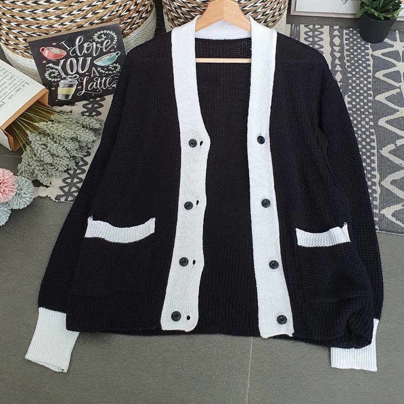 Serena Outer Cardigan Rajut  Cardigan Rajut Kancing Saku Outer Selena Knit