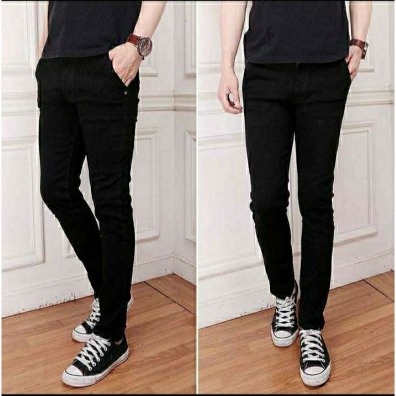 Jual Celana jeans pria hitam-jeans pria pensil-jeans pria slim fit