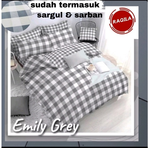 SPREI AESTHETIC MOTIF KOTAK EMILY GREYI | SEPRAI KOTAK ALA KOREA FREE SARBAN SARGUL