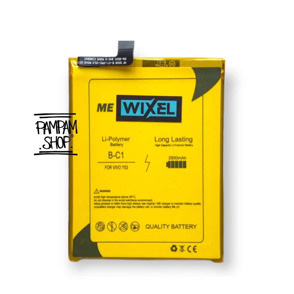 WIXEL ME Baterai Vivo Y53 B-C1 BC1 Real Capacity Battery Original 100% Batre Batrai Battery Ori HP Handphone