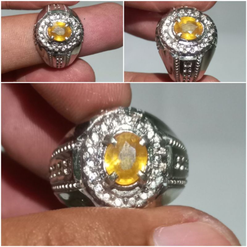 natural batu permata yellow safir thailand.