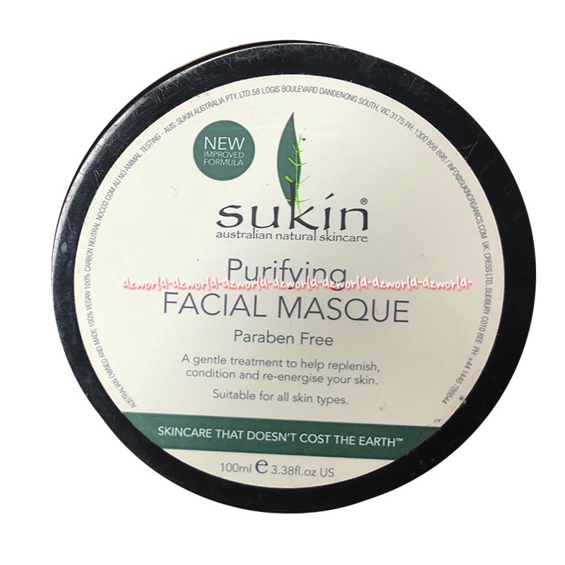 Sukin Purifying Facial Masque Parabean Free 100ml Masker Wajah Sukkin