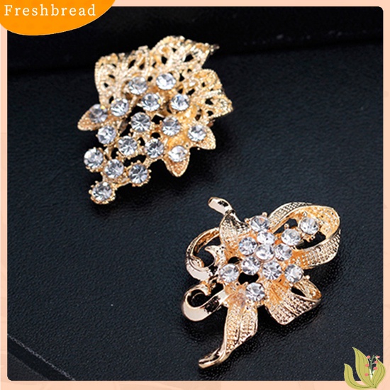 [ TERLARIS]12Pcs Women's Rhinestone Hollow Flower Butterfly Bridal Scarf Lapel Brooch Pins