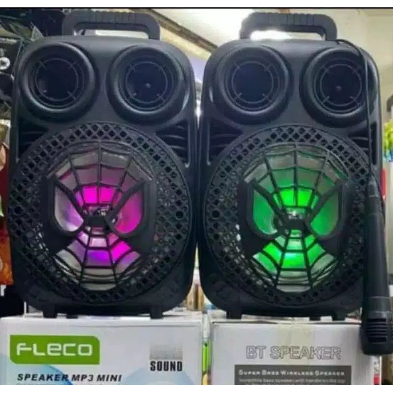 Speaker Karaoke Bluetooth FLECO F-8601/8603  Bonus Mic Karaoke Best Sound dan Super BASS