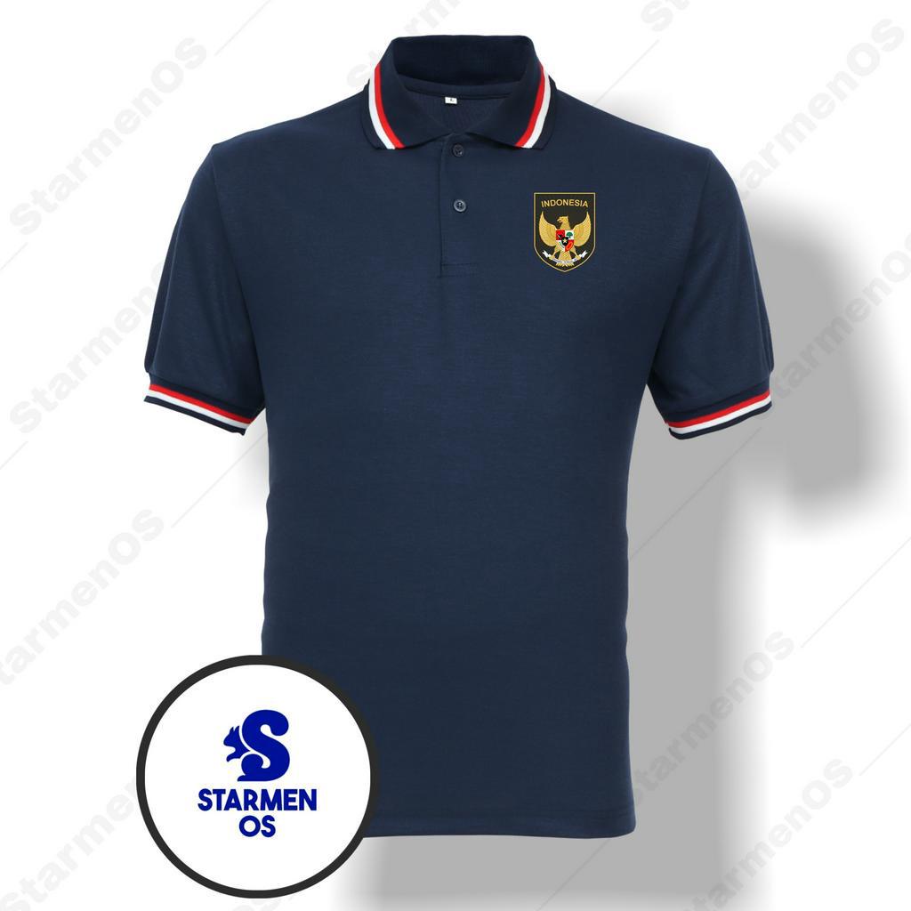 Kaos Wangki Polo T-Shirt Pria Kerah 3 List Logo GARUDA INDONESIA 2023