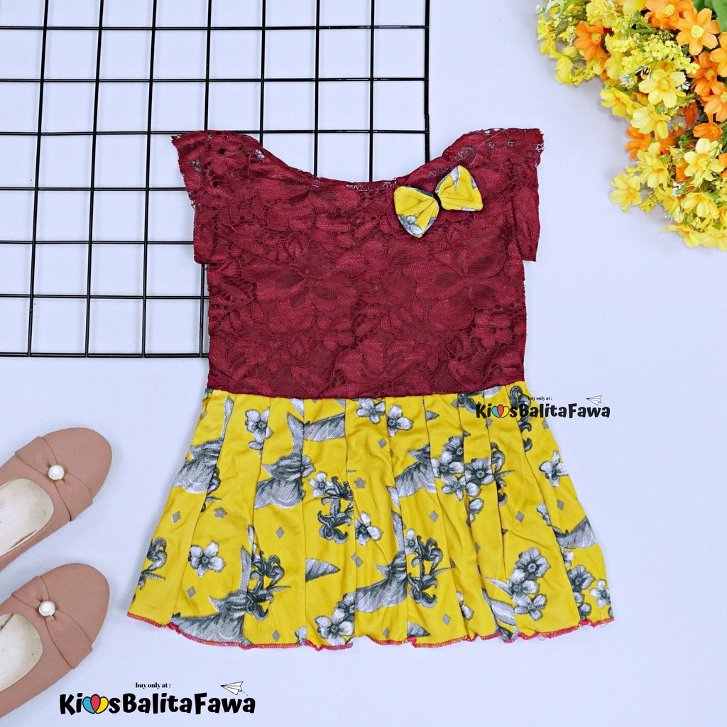 Dress Adiva Bayi - 4 Tahun / Dres Brukat Kensi bayi Perempuan Gaun Pesta Balita Baju Kids Import