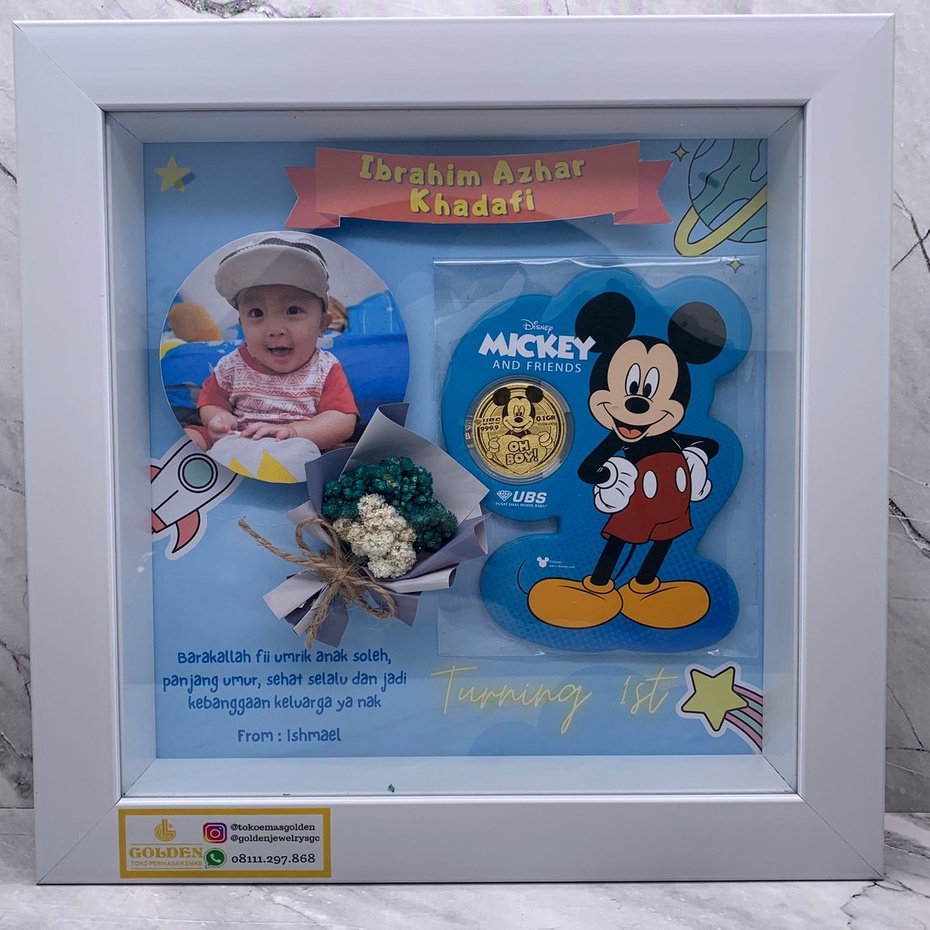 (UKURAN PERSEGI 20X20) HAMPERS Gift CUSTOM Bingkai FRAME Mahar 3D Minigold / Hadiah / Kado Mahar variasi Minigold / Design Frame Birthday Wedding Newborn Baby Graduation (TIDAK TERMASUK EMAS)