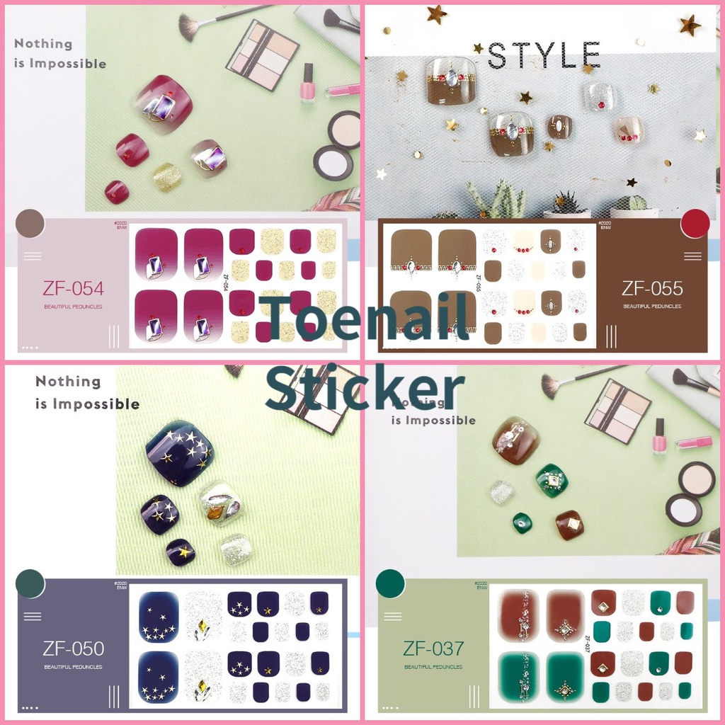 Zf Stiker Kuku 3D Warna Gradasi Untuk Nail Art / Manicure DIY