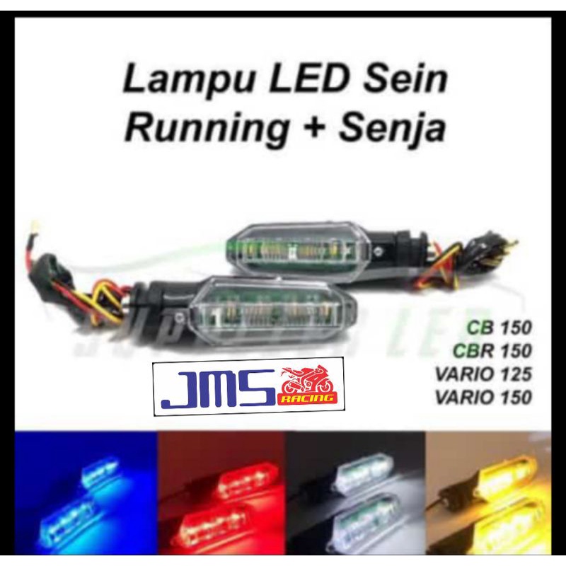 lampu sen lampu riting led model cbr cb vario 125/150 universal warna biru sen tetap kuning running