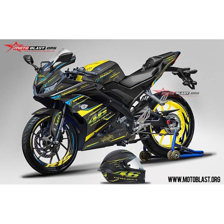 Decal stiker GLOSSY R15 V3 VR46 PROJECT plus stiker velg