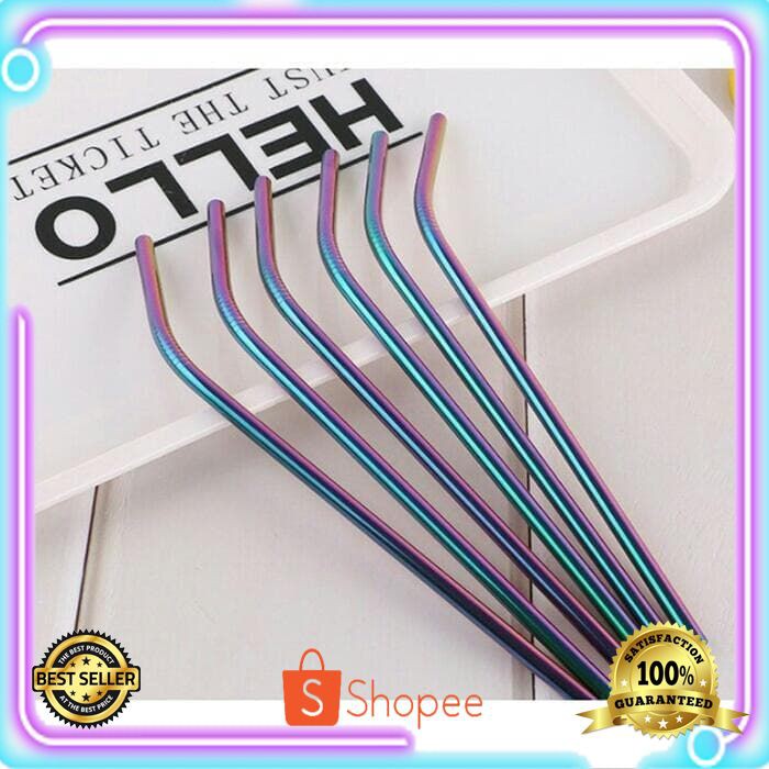 

AM051 Sedotan Melengkung Stainless Steel Straw Anti Karat