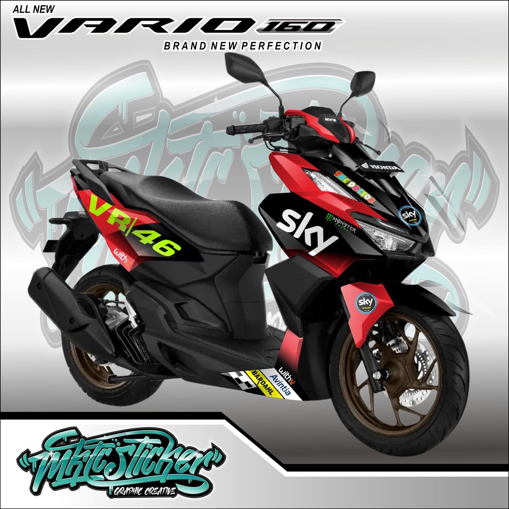 DECAL STICKER NEW VARIO 160 SKY VR46 RACING ACADEMY
