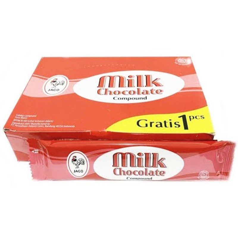 

Cokelat Milk Compund Jago ( isi 12 + 1 @10gr )