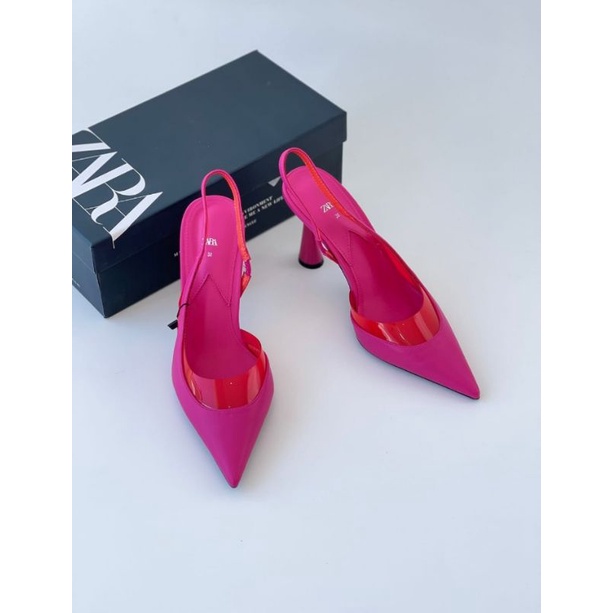 SEPATU HEELS WANITA ZR | SEPATU WEDGES | SEPATU PINK FUSCHIA | zs746