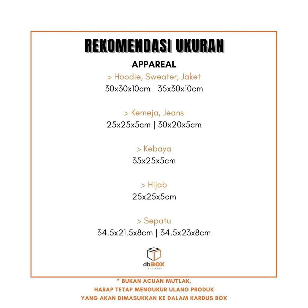 

REKOMENDASI UKURAN KARDUS BOX