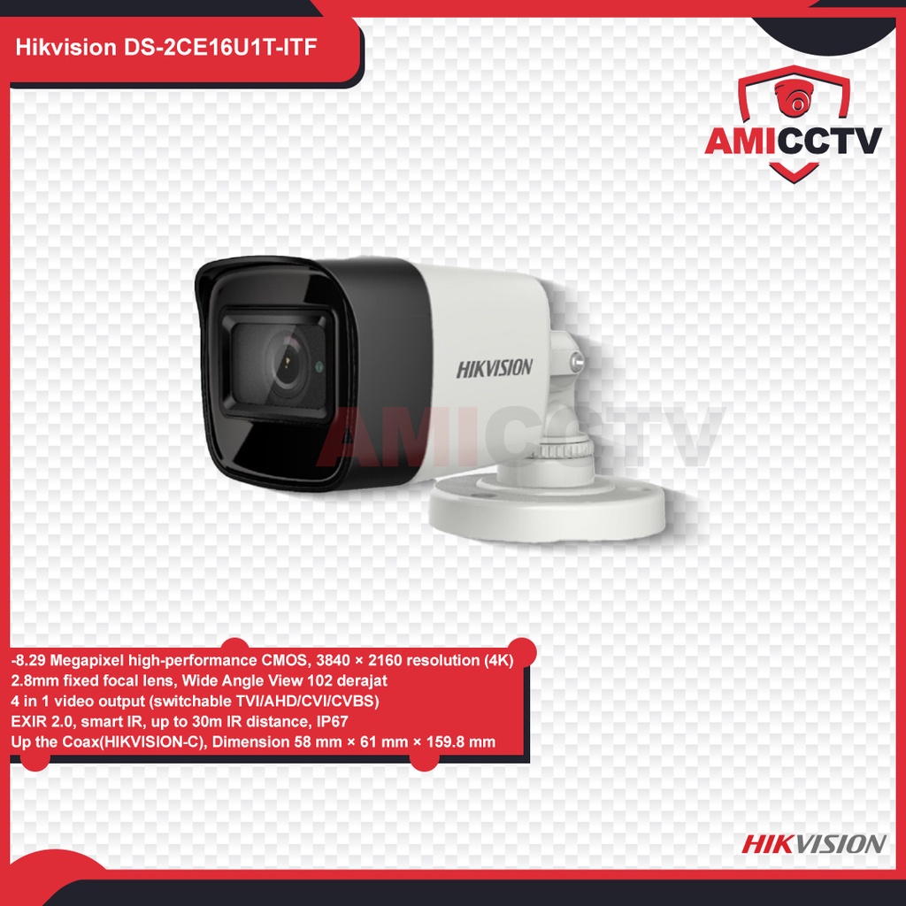 Camera CCTV Hikvision 8,3MP Outdoor DS-2CE16U1T-ITF