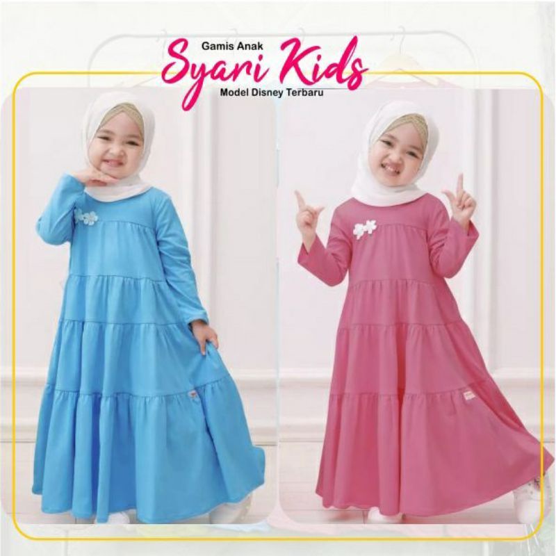 TERBARU°GAMIS ANAK  SYARI PRINCES BAHAN FOXY ADEM NYAMAN BISA MELAR BUNDA BISA COD