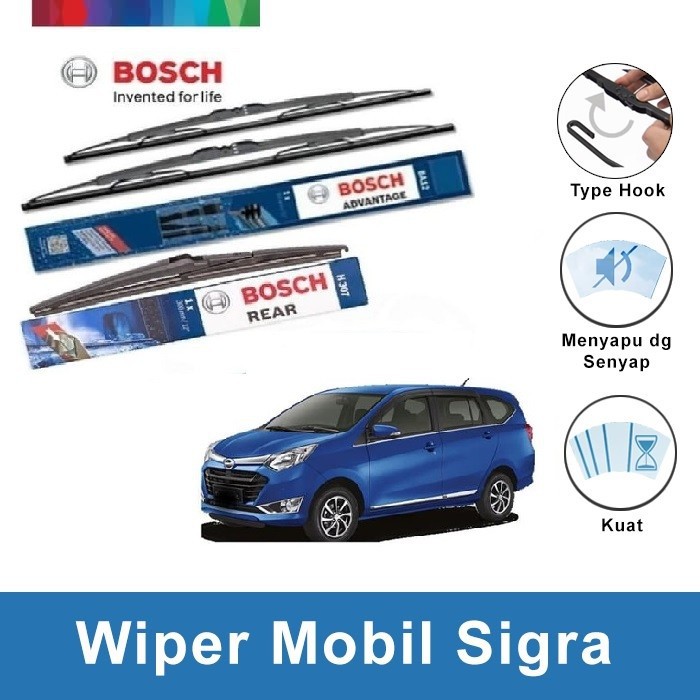 Jual Wiper Depan Belakang Calya Sigra Bosch Set Advantage Shopee