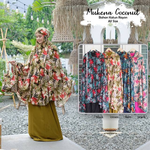 TERMURAHH!!! MUKENA DEWASA MOTIF - MUKENA COCONUT - BAHAN KATUN RAYON PREMIUM - BEST SELLER