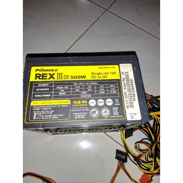 PSU Powerex Rex III Ds 500w bekas