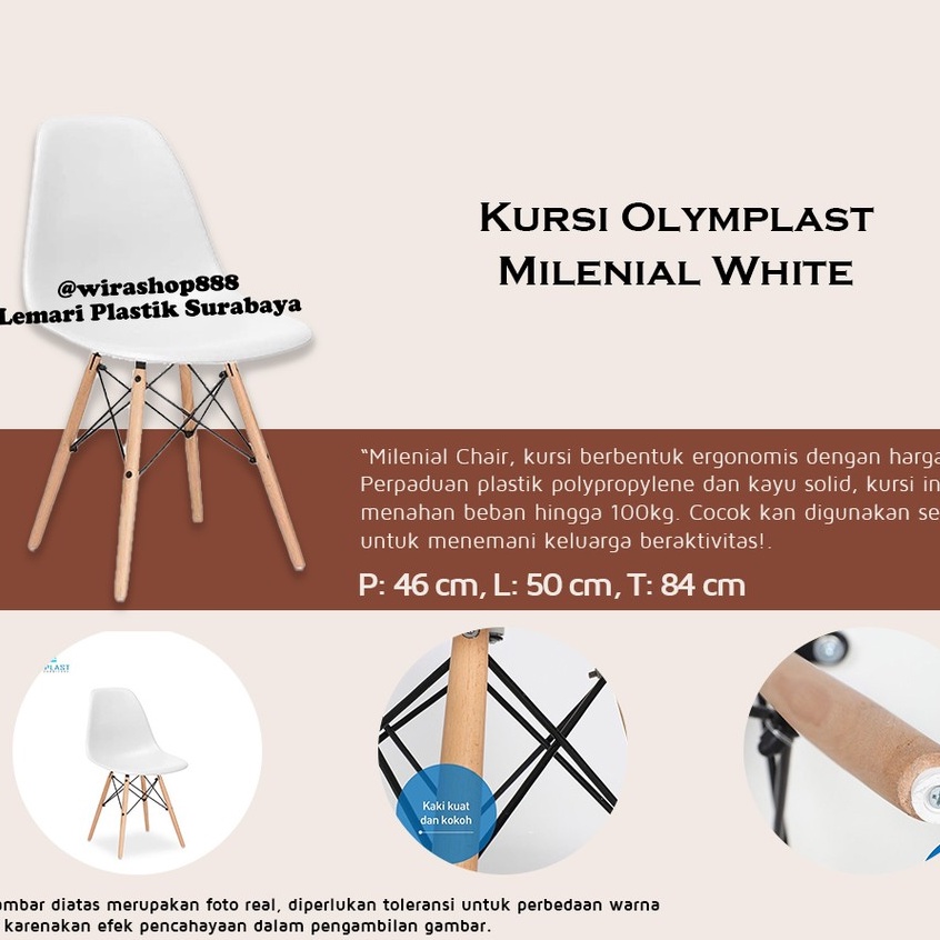Kursi Plastik Santai Millenial Olymplast / Bangku Belajar Serbaguna untuk Ruang Tamu Modern