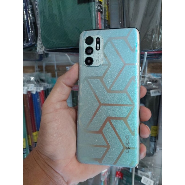 Backdoor OPPO RENO 6 4G Original copotan sudah dipasang garskin.