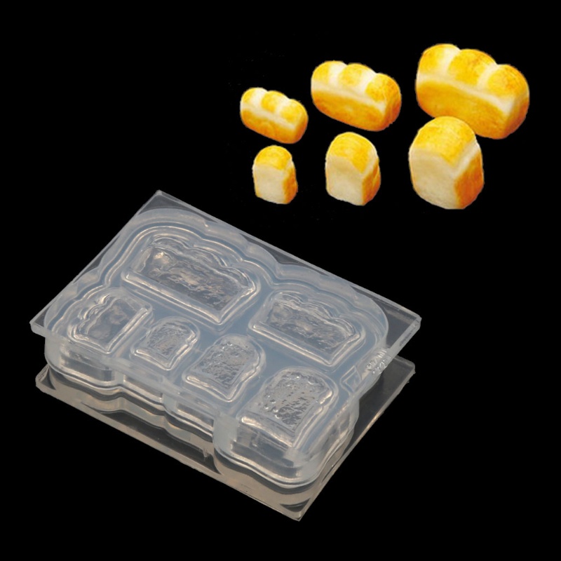 SIY  3D Mini French Toast Epoxy Resin Mold Bread Simulation Food Play Silicone Mold