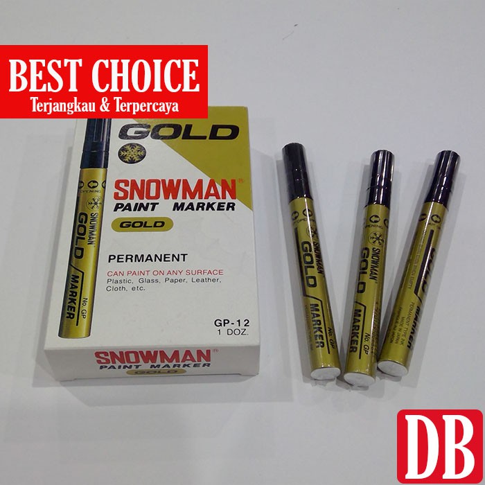 

Paint Marker/Spidol Permanent Snowman Gold/Emas