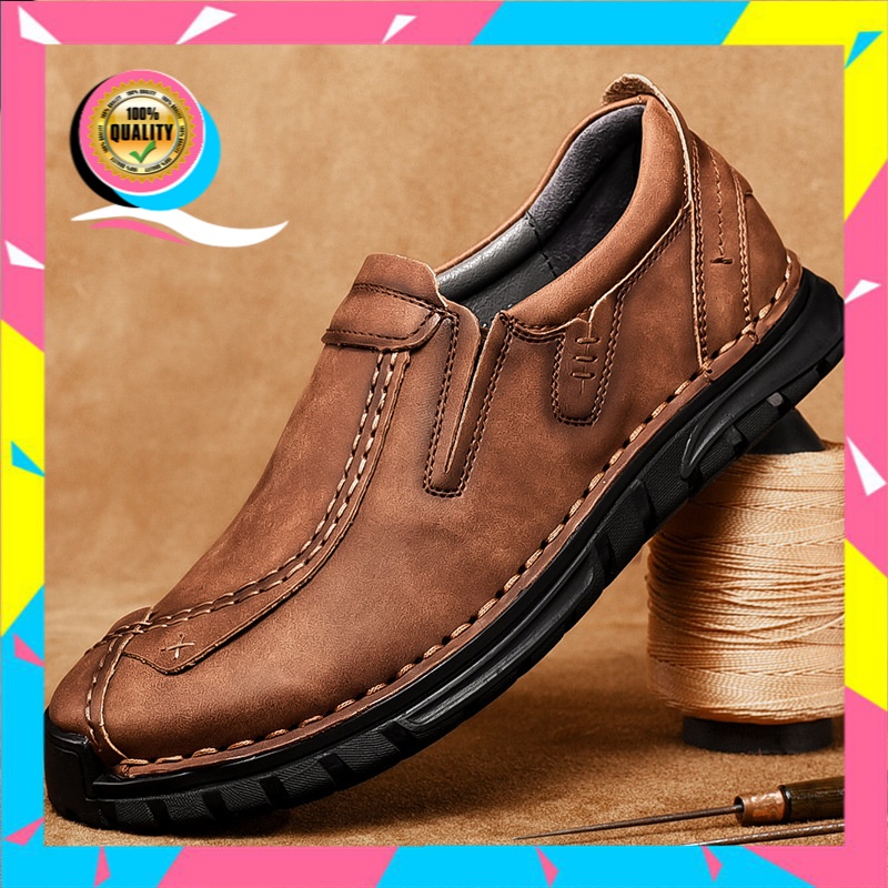 2020   Sepatu Kulit  Pria Bisnis Formal Ukuran Besar Sepatu Kasual Retro Inggris Handmade  sepatu Pr