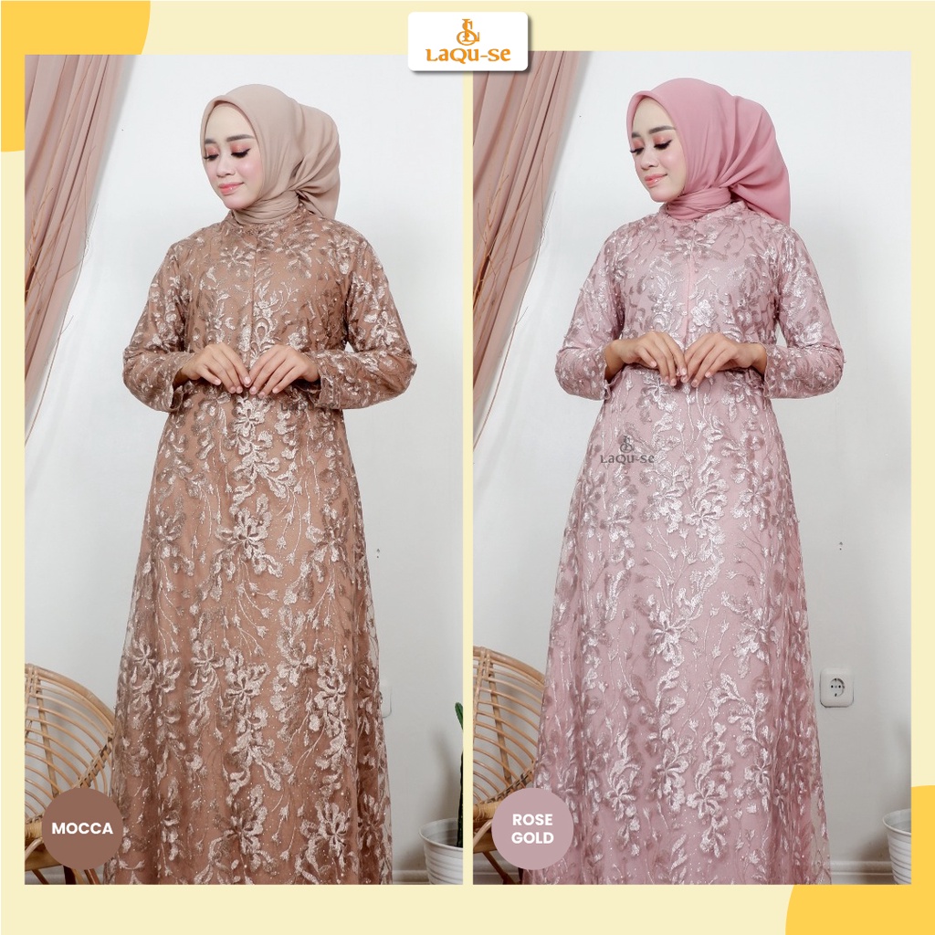 Gamis Tulle Modern Dress Pesta Wanita Busui Friendly By Laquse_Kebaya2