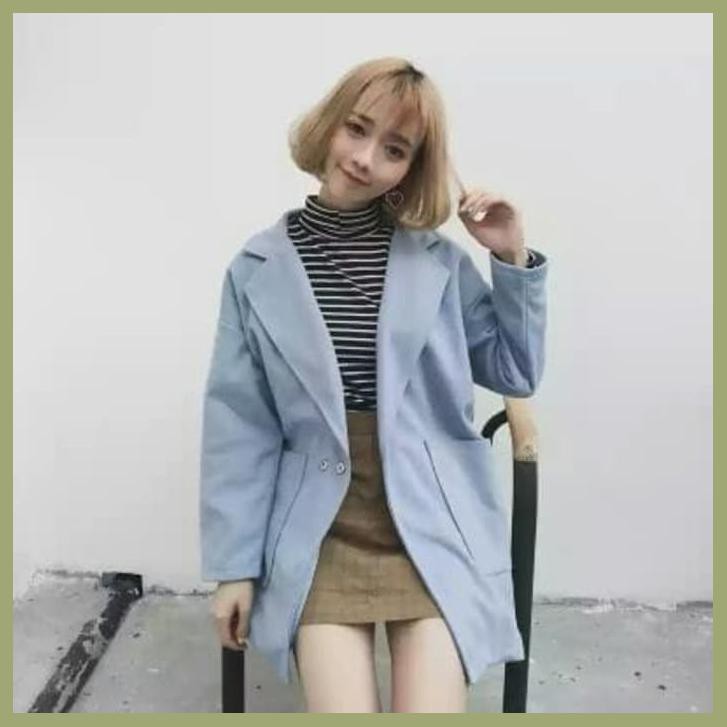 MANTEL PUTIH LUARAN COAT MUSIM DINGIN WINTER SALJU OUTER BLAZER