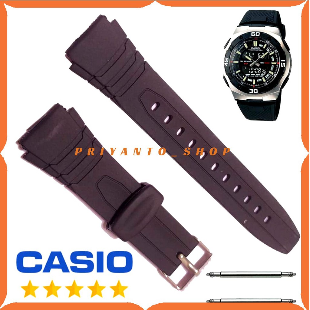 Strap Tali Jam Tangan Casio AQ-164 AQ164 Aq 164 Hitam