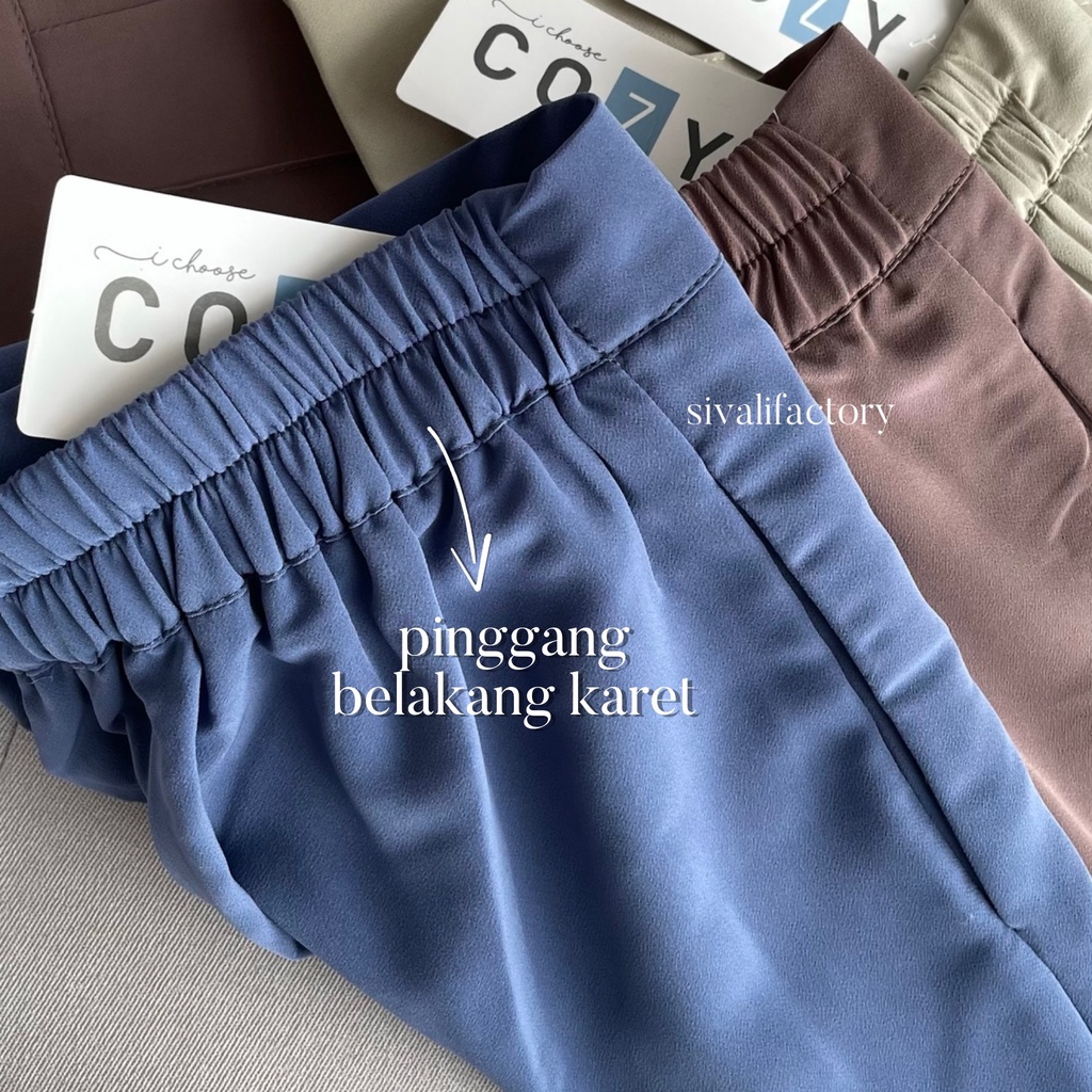 SIVALI Airin Pants || Celana Anti Kusut - Celana Kulot Wanita - Celana Kantor Formal / Casual