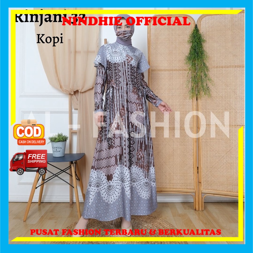HOMEDRESS RINJANI DRESS MUSLIM Baju Gamis Wanita Perempuan Cewek Dewasa Remaja Kekinian Jumbo Pesta 