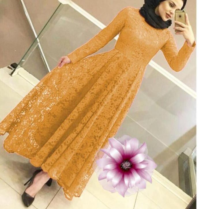 Paling Sesuai.. Gamis maxi yuni / Gamis brokat / Busana muslim /UK S - XXXL SUPER JUMBO / PREMIUM QU