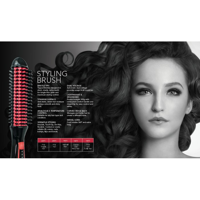 Tuft Professional Thermal Styling Brush Catok Sisir Rambut