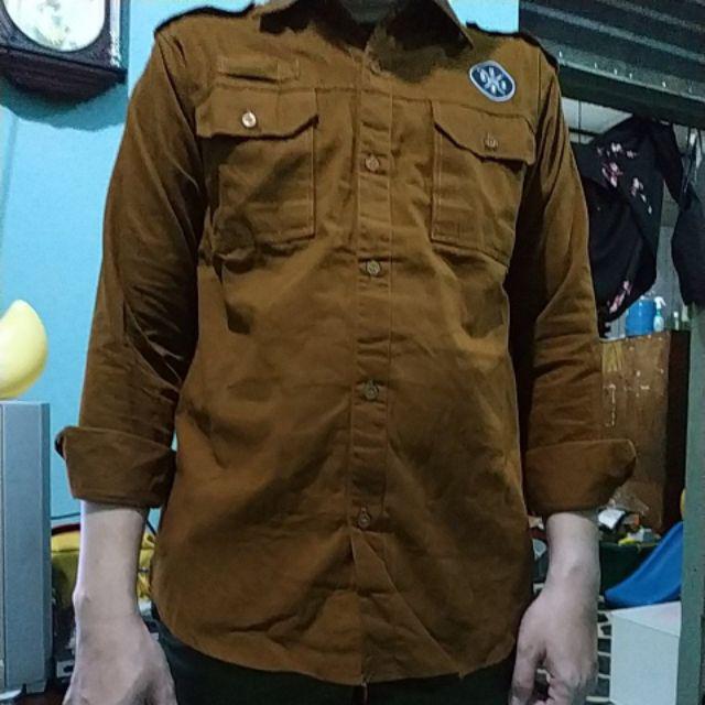 Kemeja Pria Tactikal Kanvas Original BGSR Coklat - Kemeja Outdoor