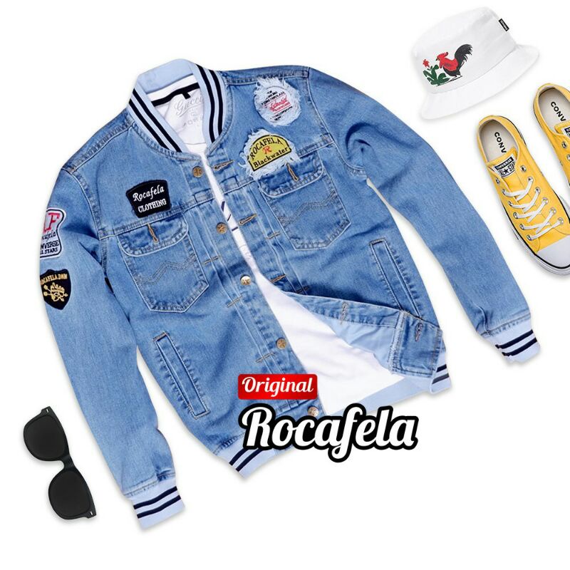 Jaket Jeans Bomber Tempel rip Jaket Jeans Bomber Pria Jaket Jeans Distro Jaket Pria