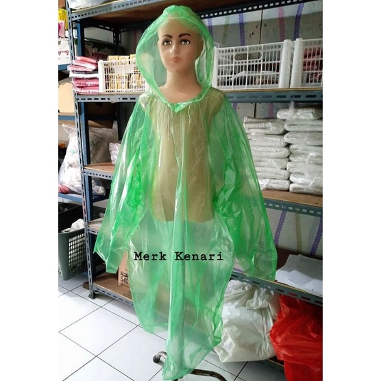 Jas Hujan Plastik Disposable Rain Coat Dewasa Model Ponco Terusan