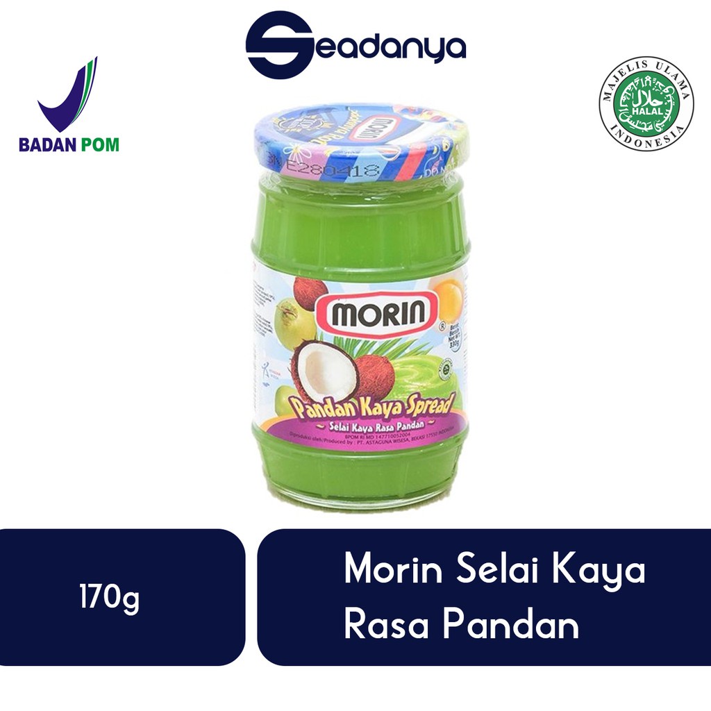 

Morin Selai Pandan Kaya Spread - Selai Pandan Rasa Kaya 170g Isian Roti, Kue - Halal MUI & BPOM