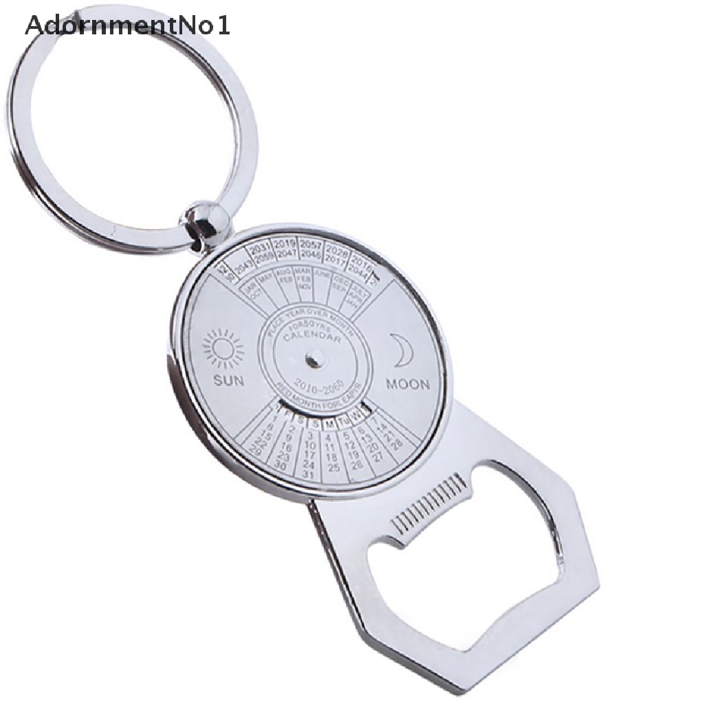 [AdornmentNo1] Silver Color 50 Years Super Perpetual Calendar Key Chains Bottle Opener KeyChain [new]